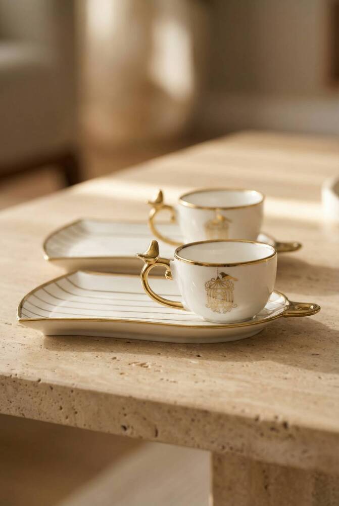 Story 6 Kişilik Porselen Kahve Fincanı Takımı - 100 ml - 2