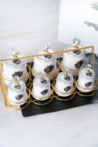 Sunwer 8 Piece Stand Porcelain Spice Set - Acar