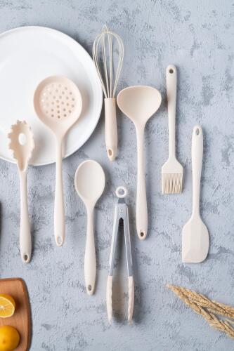 Sweet 8 Parça Silikon Servis Seti - Krem - Acar