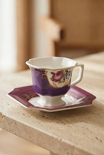 Tabitha 6 Kişilik Porselen Kahve Fincan Takımı - 90 ml - 4