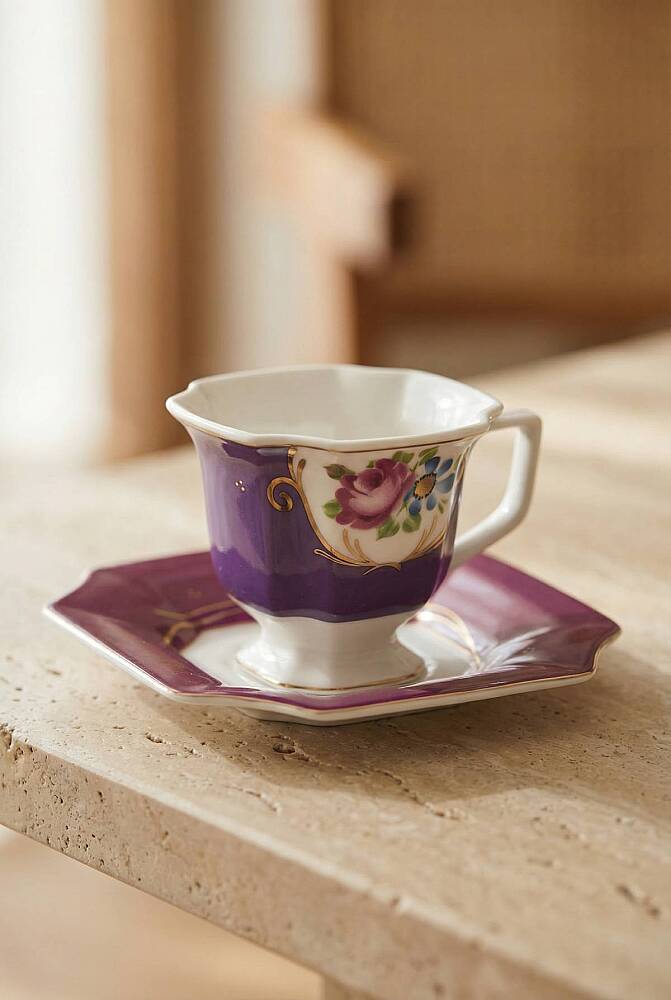 Tabitha 6 Kişilik Porselen Kahve Fincan Takımı - 90 ml - 4