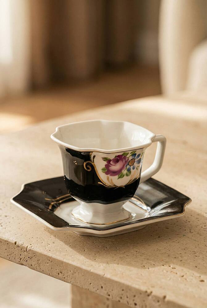 Tabitha 6 Kişilik Porselen Kahve Fincan Takımı - 90 ml - 5