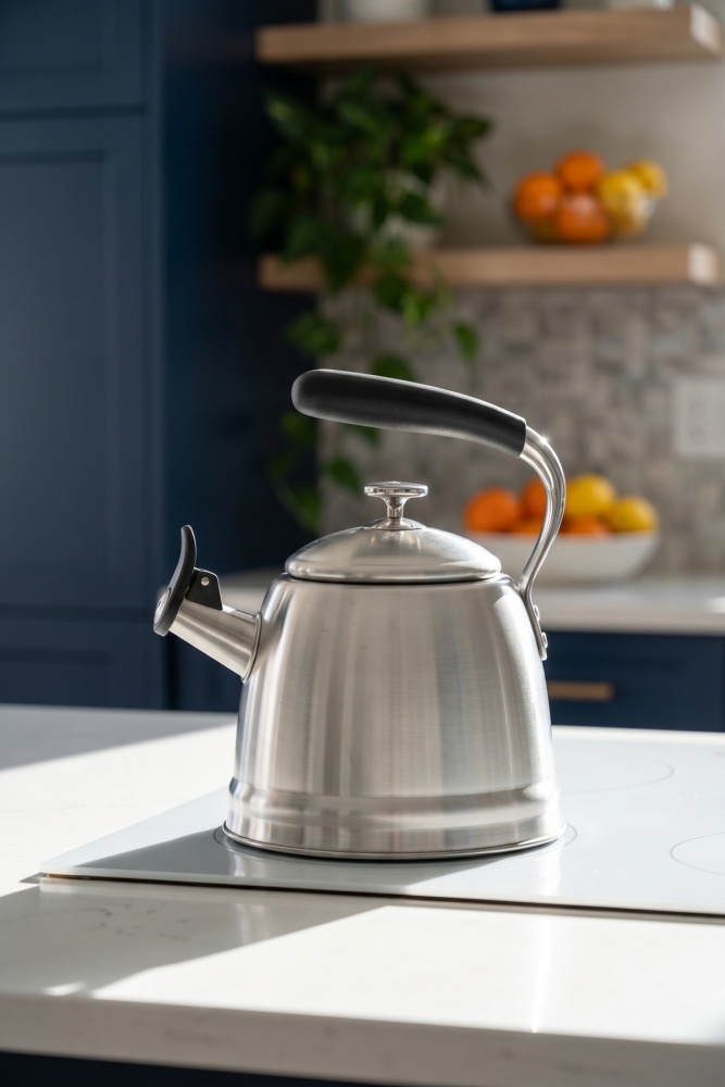 TeaTime Paslanmaz Çelik Düdüklü Su Isıtıcısı İnox - 3 L - 1