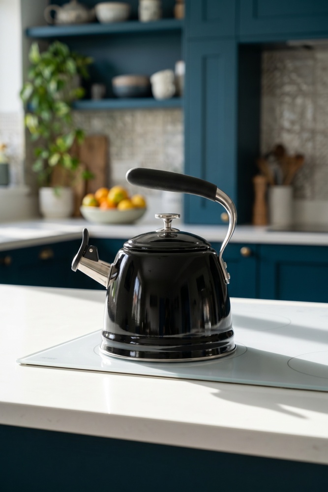 TeaTime Paslanmaz Çelik Düdüklü Su Isıtıcısı Siyah - 3 L - 1