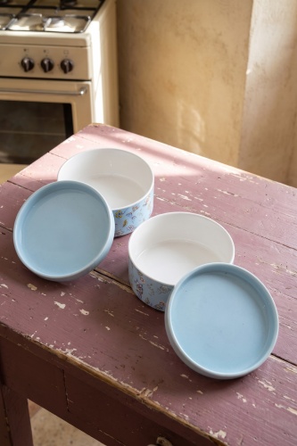 Terra 2 li Porselen Saklama Kabı Seti Mavi - 12 cm - 2