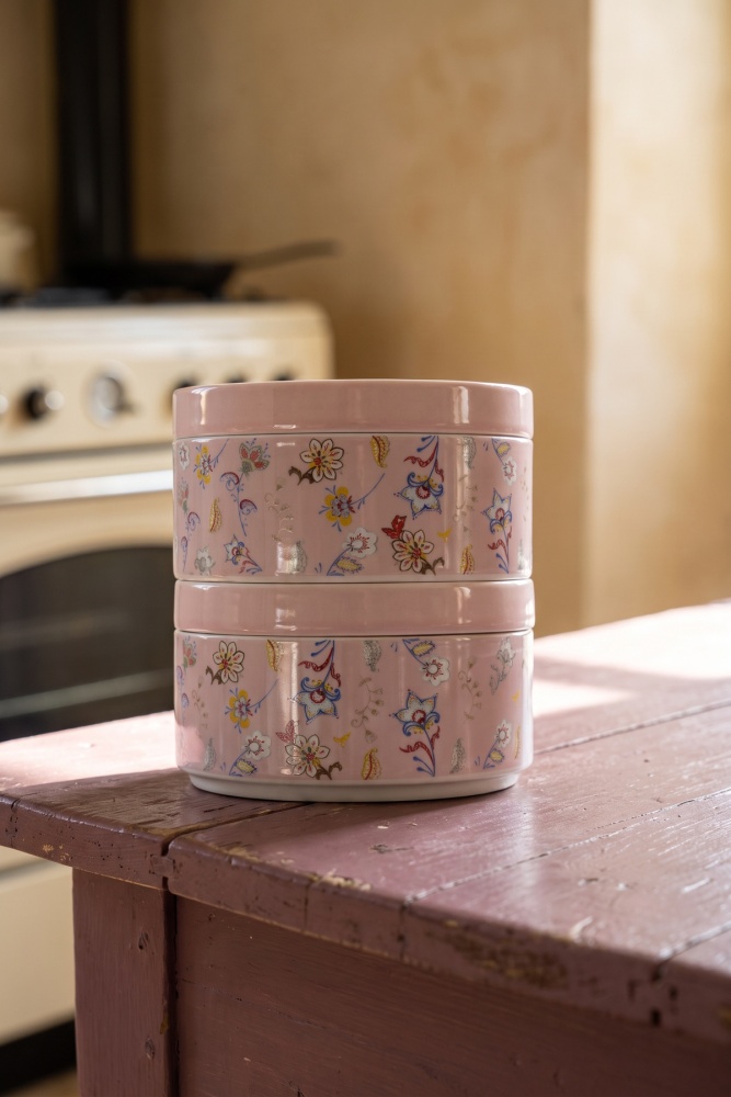 Terra 2 li Porselen Saklama Kabı Seti Pembe - 12 cm - 1