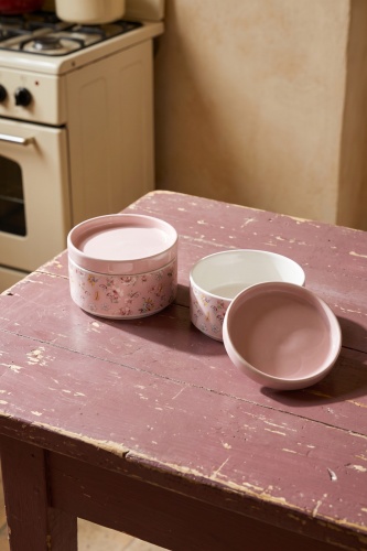 Terra 2 li Porselen Saklama Kabı Seti Pembe - 12 cm - 3