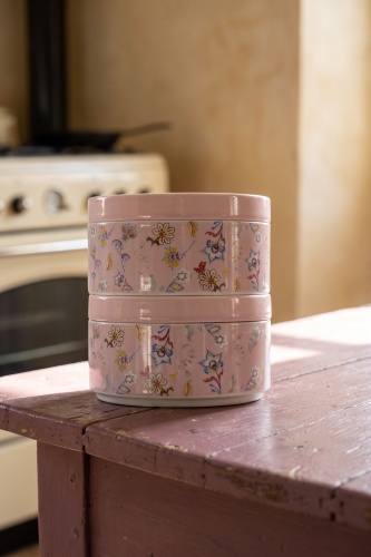 Terra 2 li Porselen Saklama Kabı Seti Pembe - 12 cm - Acar