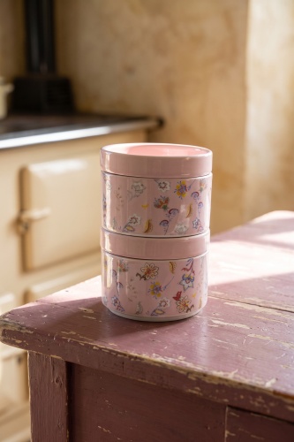 Terra 2 li Porselen Saklama Kabı Seti Pembe - 9 cm - Acar