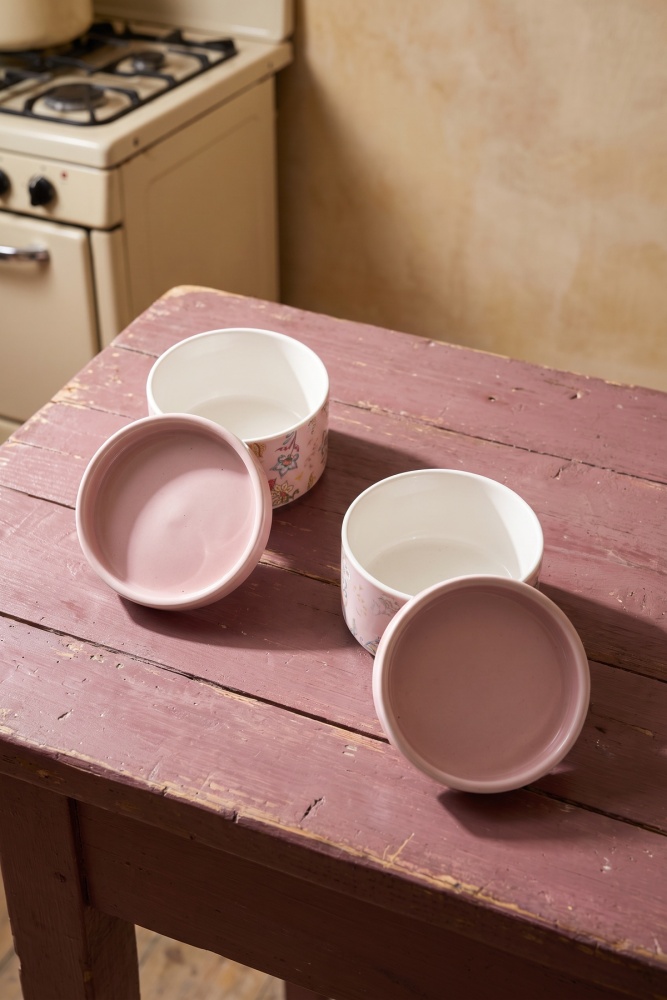 Terra 2 li Porselen Saklama Kabı Seti Pembe - 9 cm - 2