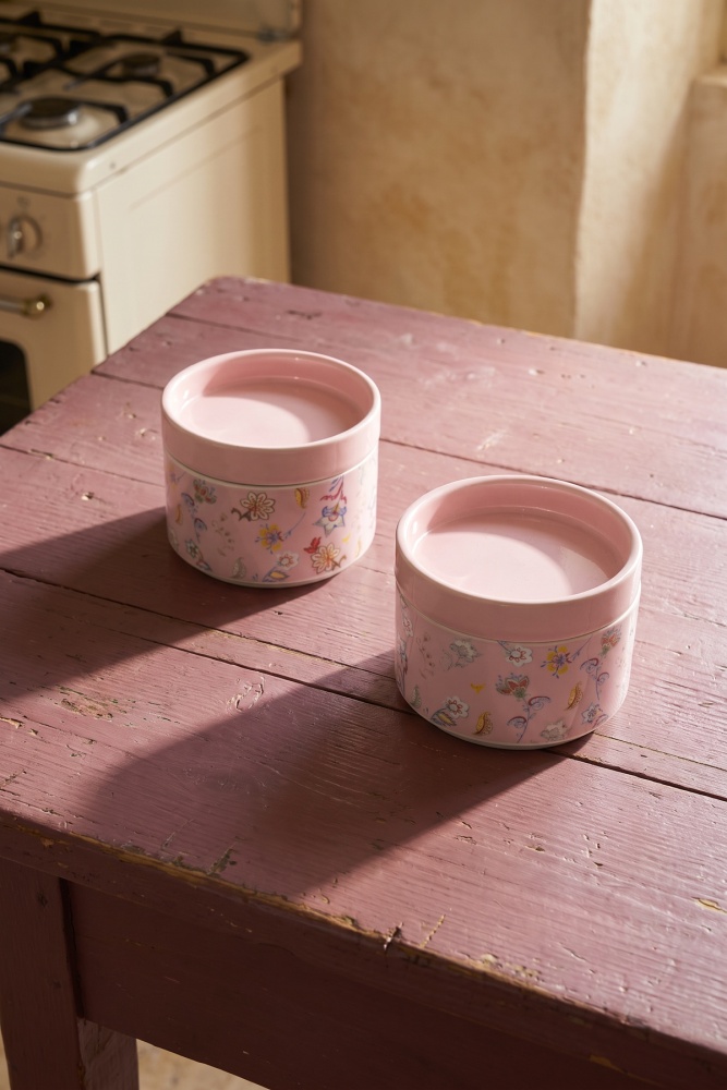 Terra 2 li Porselen Saklama Kabı Seti Pembe - 9 cm - 3