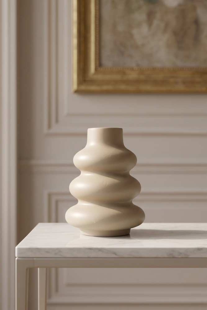 Terra Luxe Boğum Vazo Krem - 25 cm - 2
