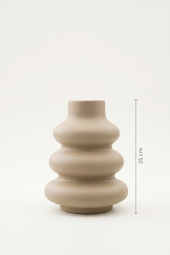Terra Luxe Boğum Vazo Krem - 25 cm - 3