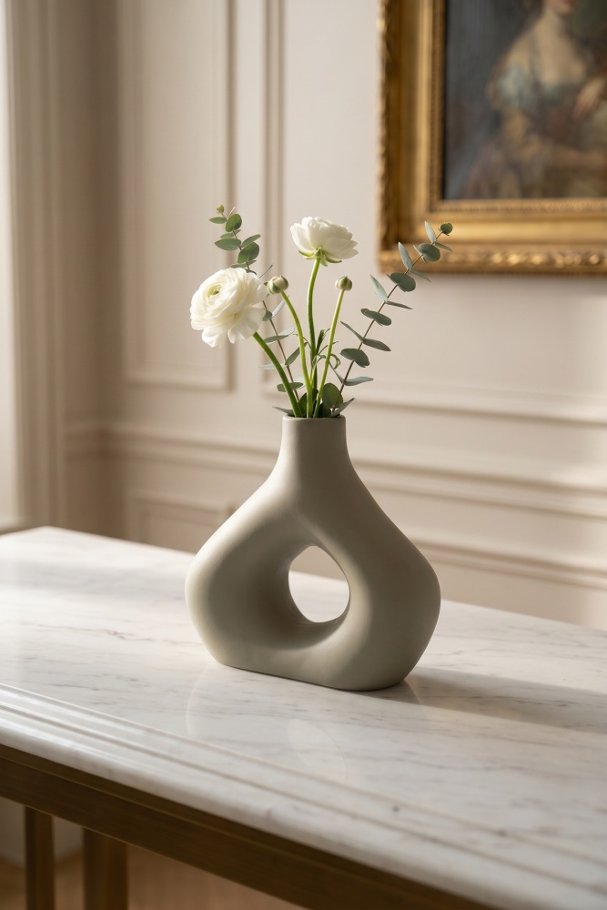 Terra Luxe Dalgalı Halka Vazo Yeşil - 21 cm - 1