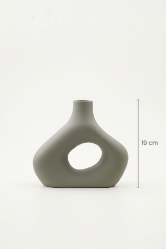 Terra Luxe Dalgalı Halka Vazo Yeşil - 21 cm - 3