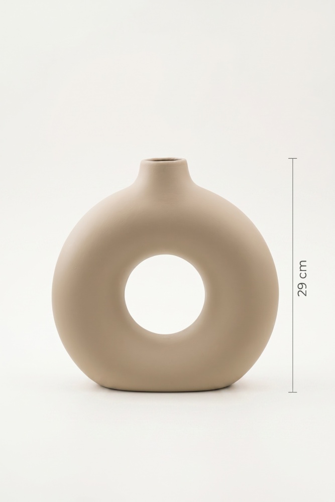 Terra Luxe Halka Vazo Krem- 29 cm - 3