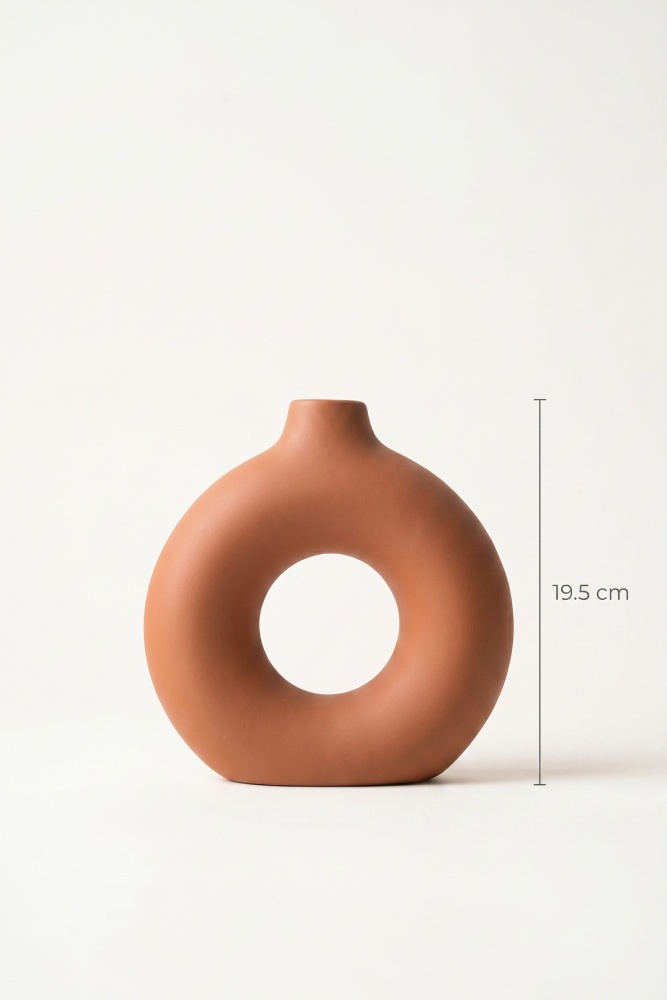 Terra Luxe Halka Vazo Turuncu - 19 cm - 3