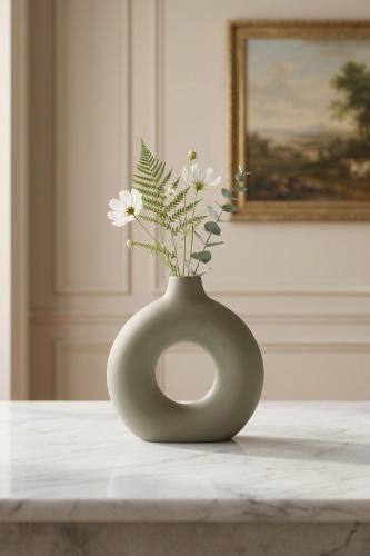 Terra Luxe Halka Vazo Yeşil - 19 cm - Acar