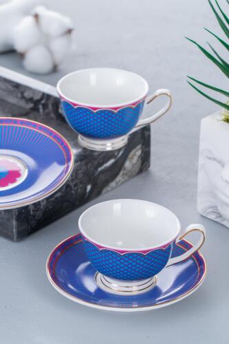 Tessa 2 Kişilik Porselen Kahve Fincanı Takımı - 90 ml - 3