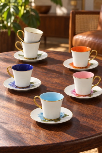 Thea 6 Kişilik Porselen Kahve Fincan Takımı - 90 ml (1)