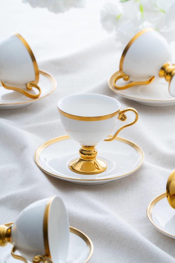 Thelma Gold 6 Kişilik Kahve Fincanı Takımı - 100 ml - 1
