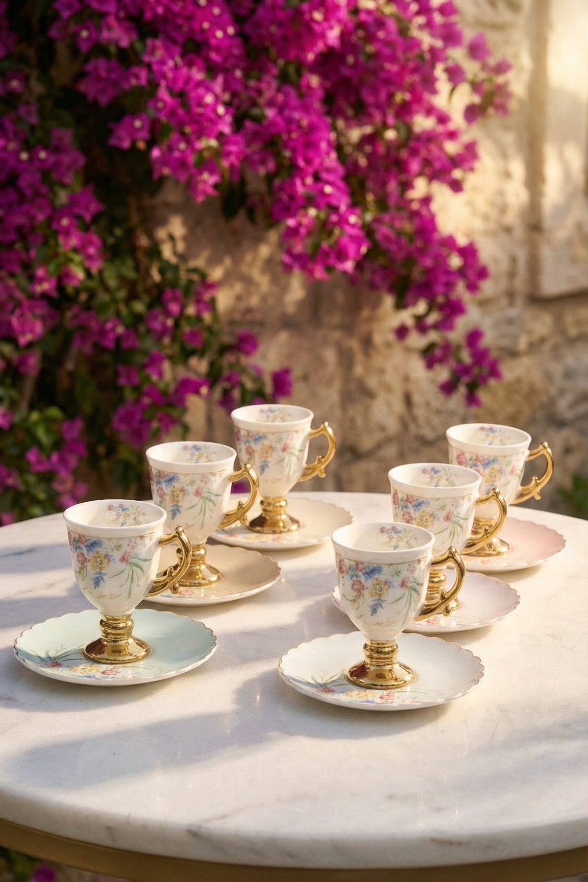 Theo 6 Kişilik Porselen Kahve Fincan Takımı - 90 ml