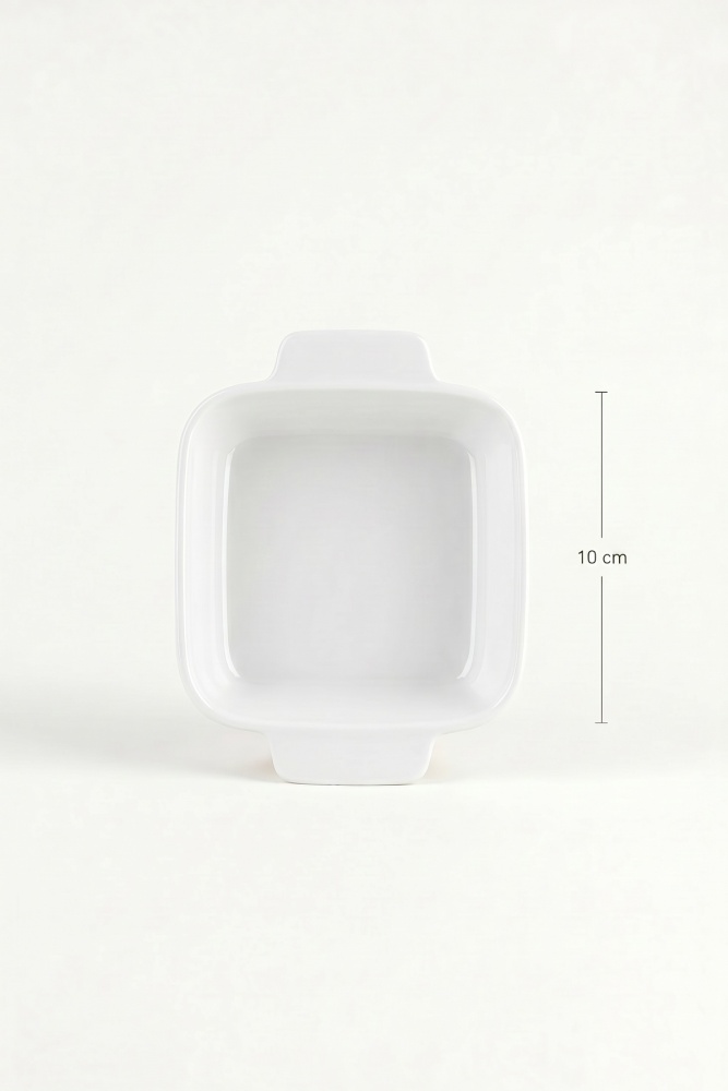 Thora Porselen Kare Fırın Kabı - 12 cm - 3