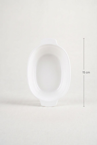 Thora Porselen Oval Fırın Kabı - 15 cm - 3