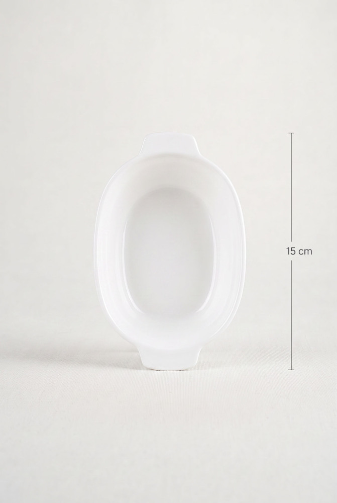 Thora Porselen Oval Fırın Kabı - 15 cm - 3