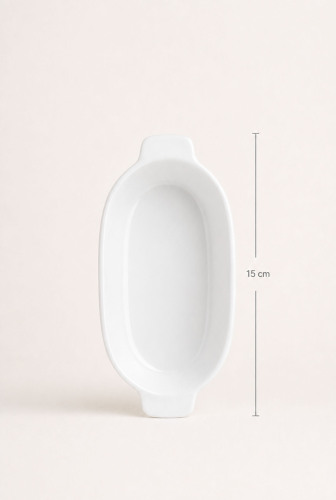 Thora Porselen Oval Fırın Kabı - 15 cm - 3