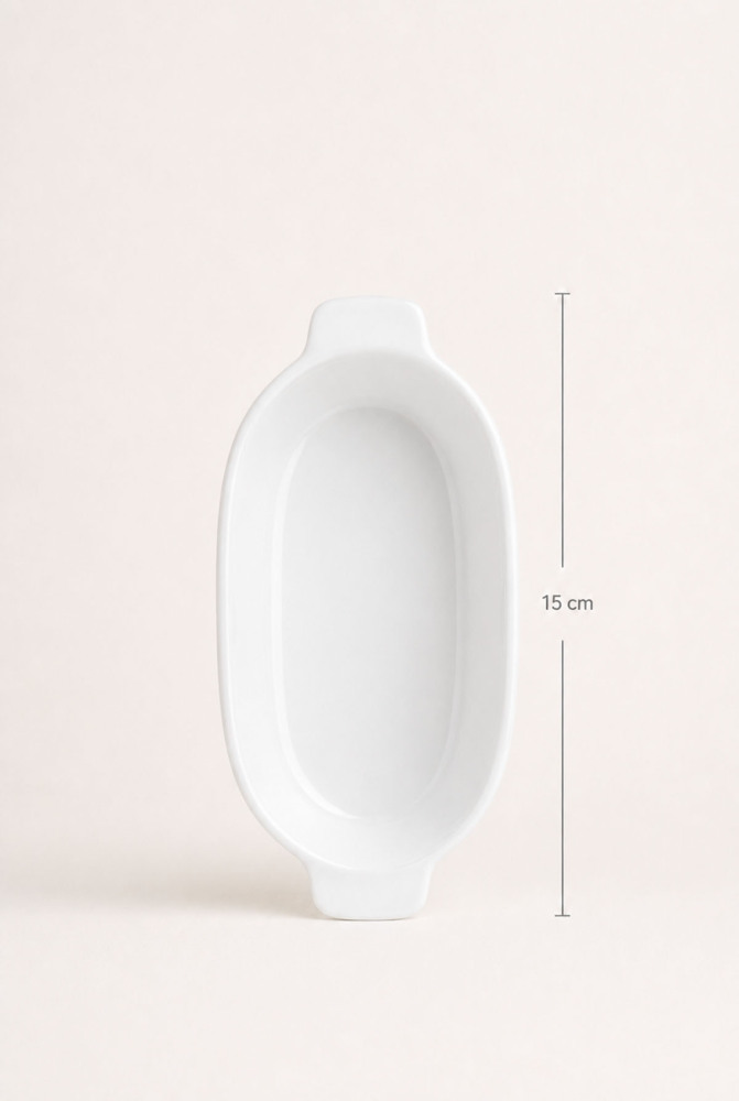 Thora Porselen Oval Fırın Kabı - 15 cm - 3