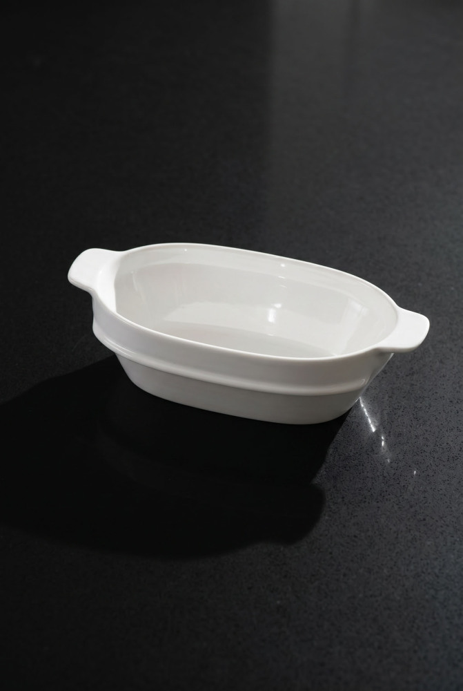Thora Porselen Oval Fırın Kabı - 20 cm - 1