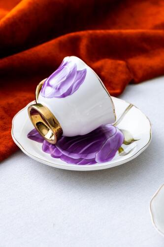 Tiffany 2 Kişilik Porselen Kahve Fincanı Takımı - 90 ml - Acar