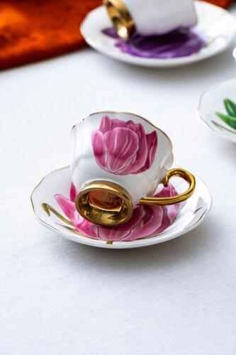 Tiffany 2 Kişilik Porselen Kahve Fincanı Takımı - 90 ml - Acar