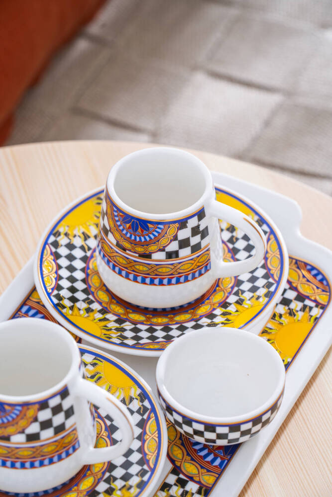 Trianna 2 Kişilik Tepsili Kahve Fincan Takımı - 100 ml - 6