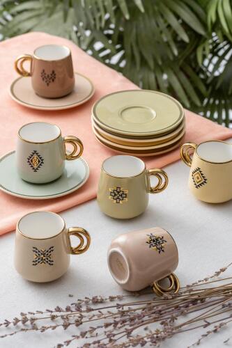 Twist Color Set Of 6 Coffee Cups - 90 Ml - 1