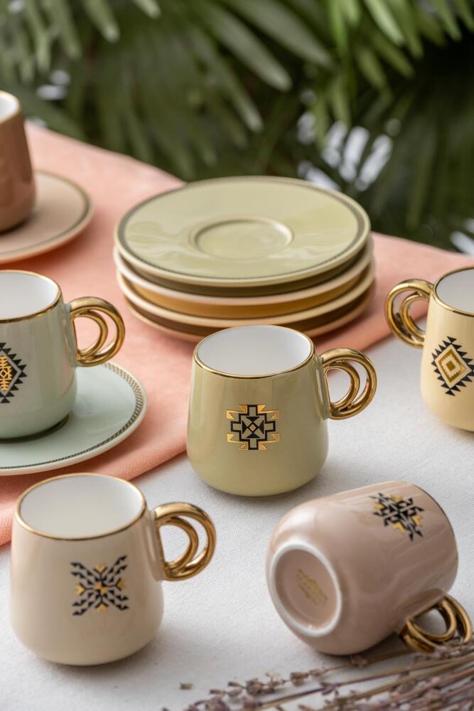 Twist Color Set Of 6 Coffee Cups - 90 Ml - 2