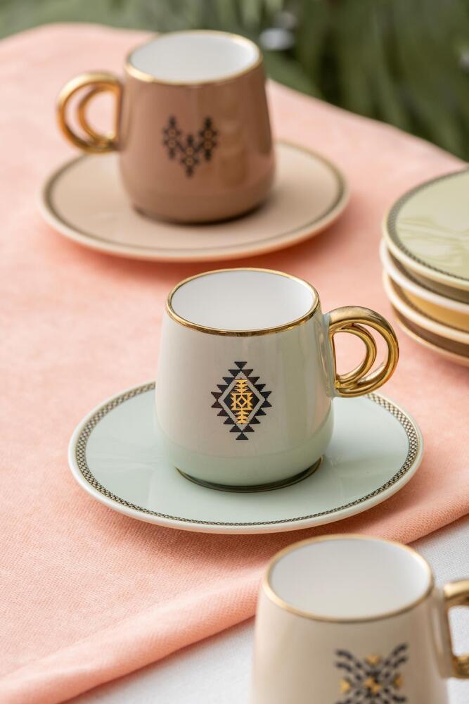 Twist Color Set Of 6 Coffee Cups - 90 Ml - 3
