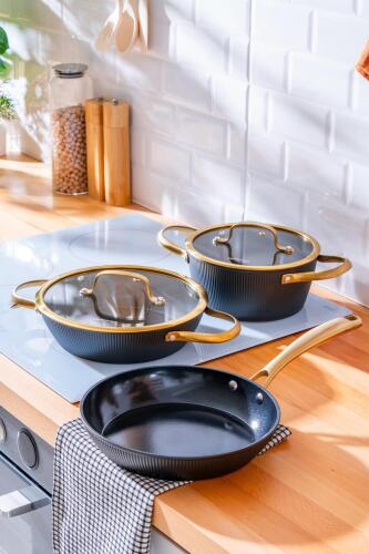 Ultimate Pro 5 Parça Tencere Seti - Siyah - Acar