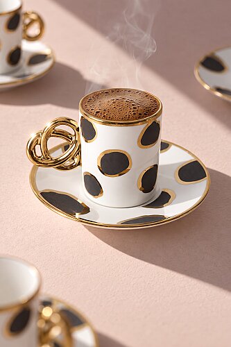 Valencia 6 Kişilik Kahve Fincanı Takımı - 90 ml (1)