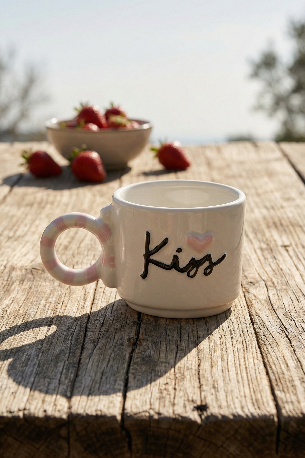 Valentine Kiss Porselen Kupa - 425 ml