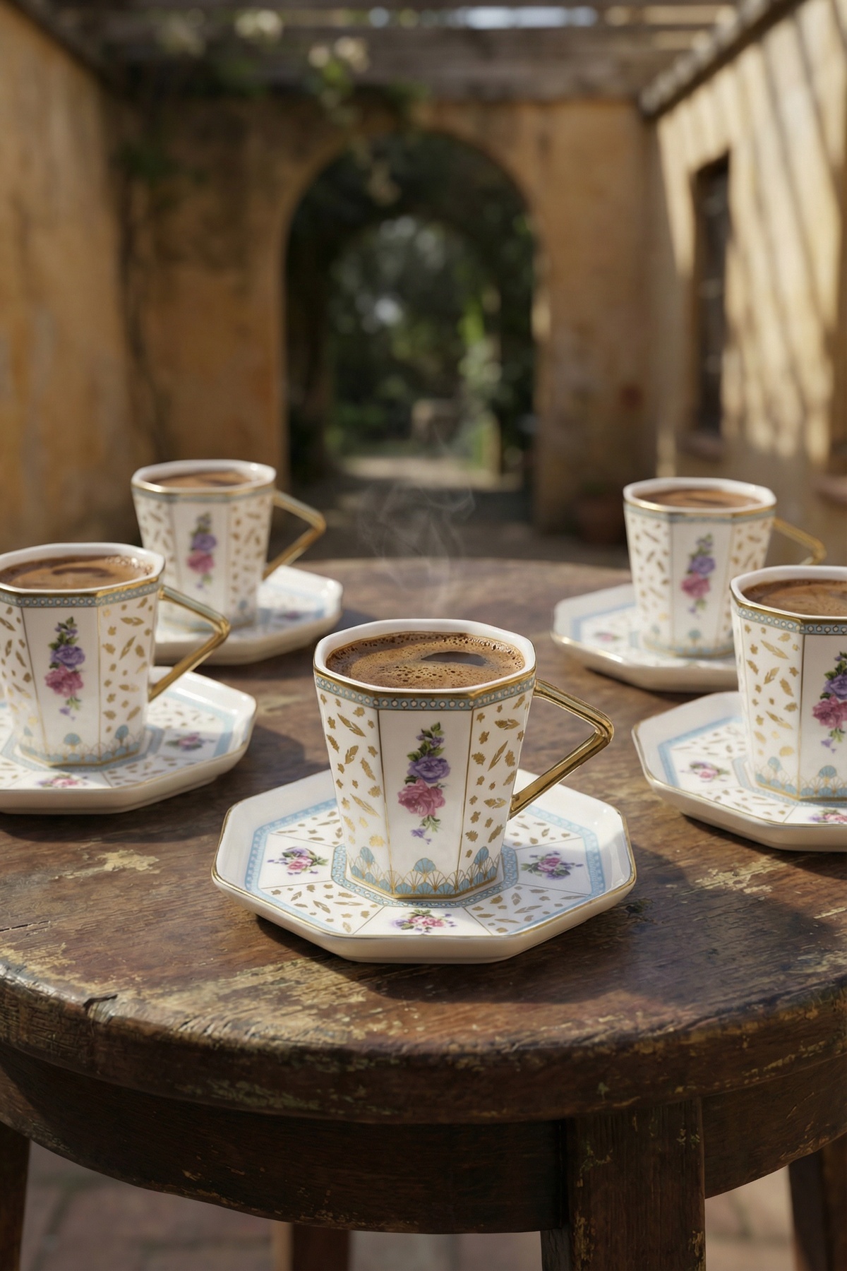 Valeria 6 Kişilik Porselen Kahve Fincan Takımı - 90 ml