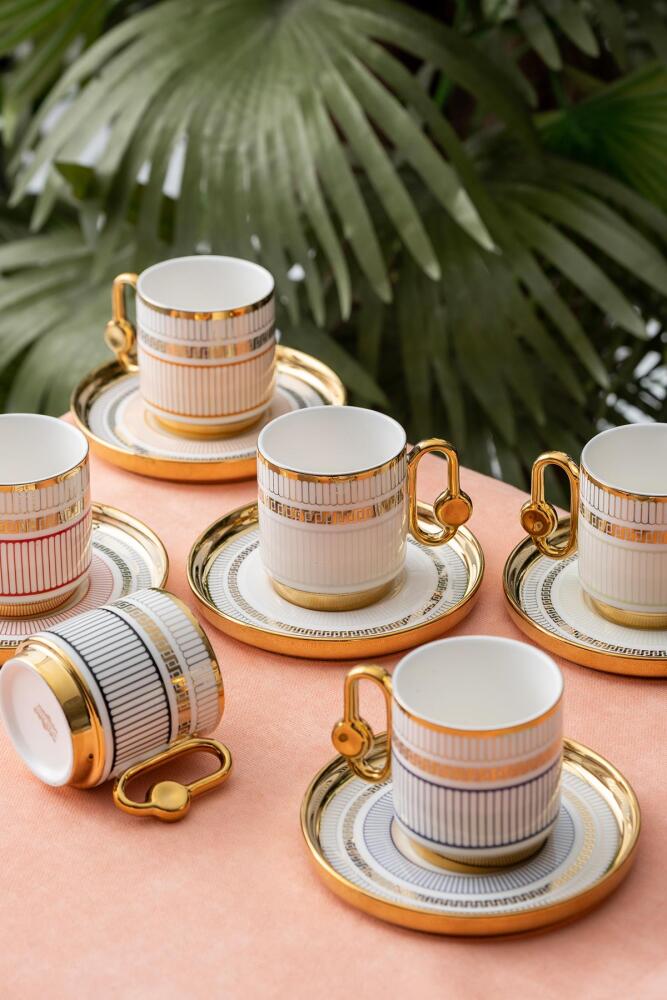 Valeria Set Of 6 Coffee Cups - 90 Ml - 5