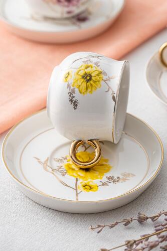 Valerie Porcelain Coffee Cup Set For 2 People - 90 Ml 