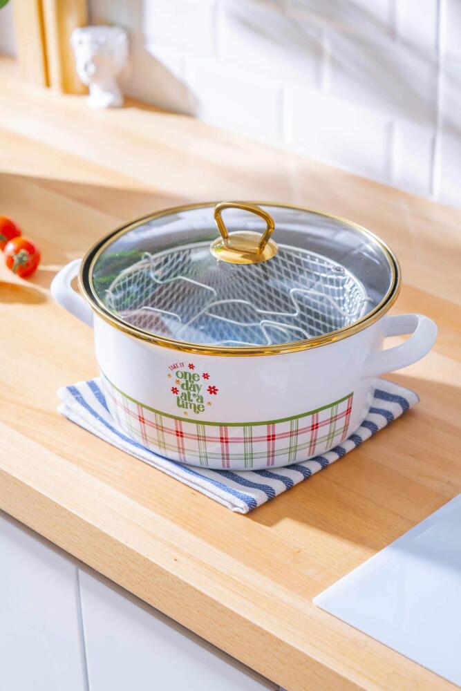 Vera İndüksiyon Uyumlu Emaye Kızartma Tenceresi - 22 cm - 1