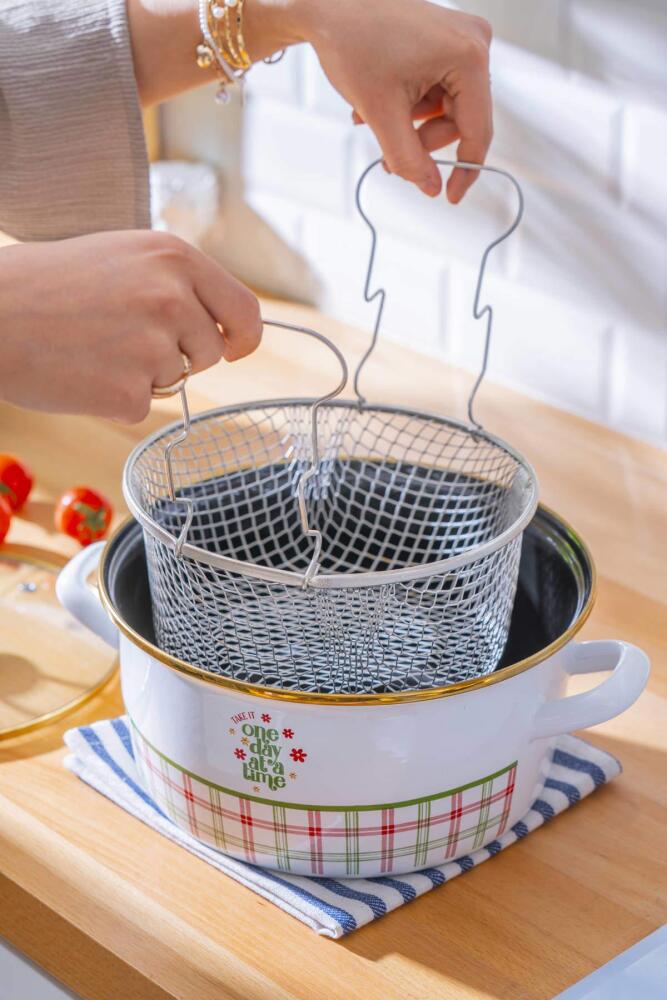 Vera İndüksiyon Uyumlu Emaye Kızartma Tenceresi - 22 cm - 3