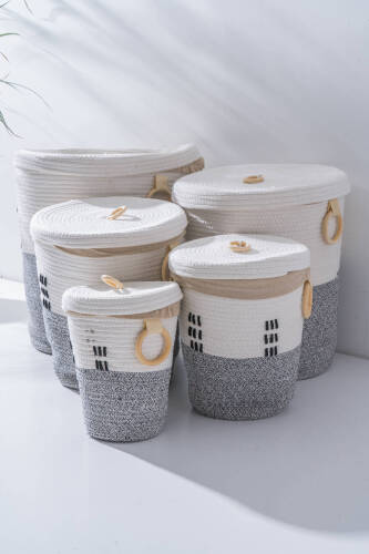 Vera Hasır 5 li Çok Amaçlı Sepet Seti - Acar