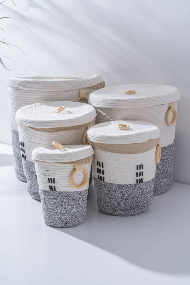 Vera Hasır 5 li Çok Amaçlı Sepet Seti - 1