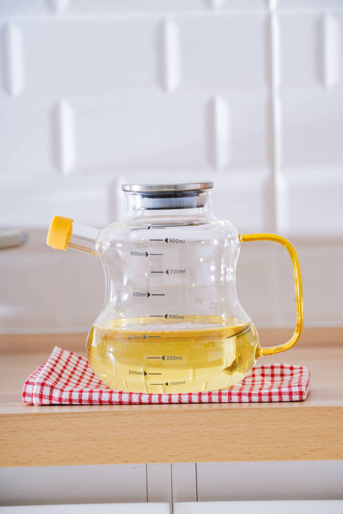 Vera Metal Kapaklı Basık Cam Yağdanlık - 1000 ml - 2
