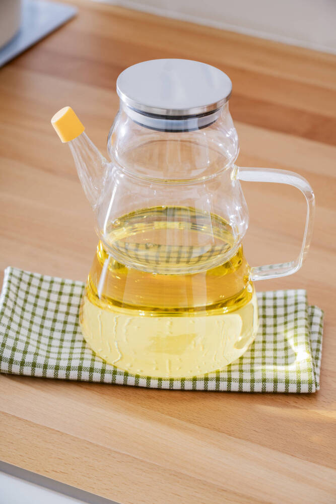 Vera Metal Kapaklı Katlı Cam Yağdanlık - 1000 ml - 2
